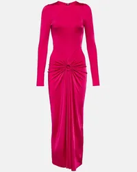 Victoria Beckham Abito midi in jersey Rosa