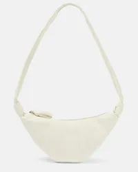 Christophe Lemaire Borsa a spalla Croissant Small in pelle Bianco