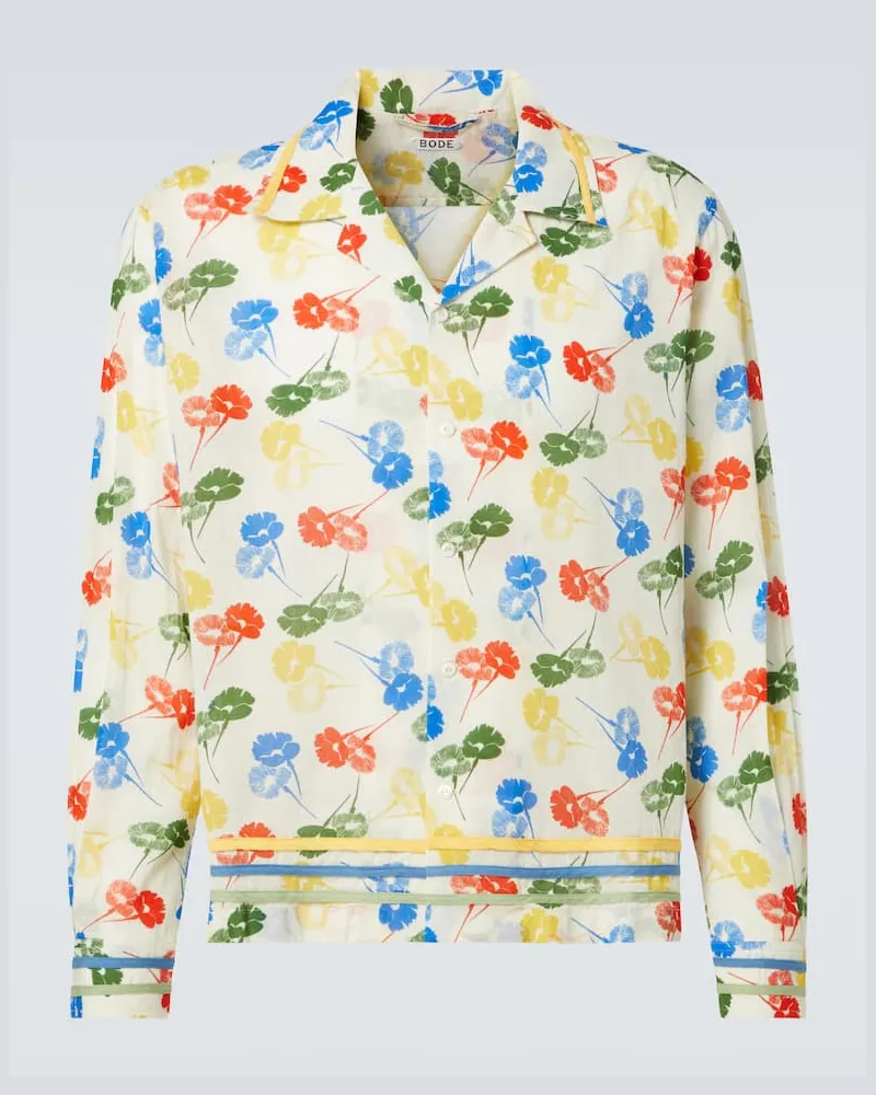 BODE Camicia in cotone con stampa Bianco