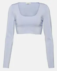 Zimmermann Top cropped Natura in jersey Blu