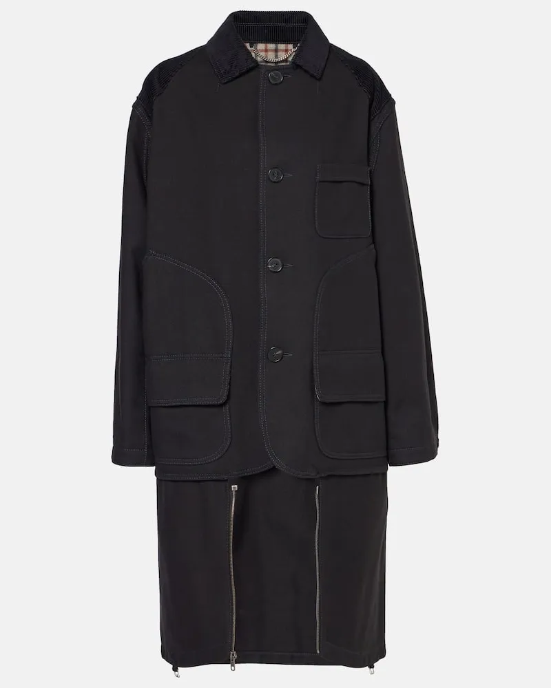Maison Margiela Cappotto in cotone e lana Nero