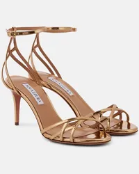 Aquazzura Sandali All I Want 75 in pelle metallizzata Oro