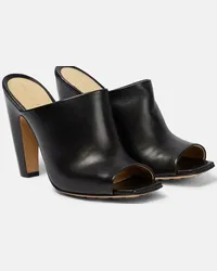 Bottega Veneta Mules Lagoon in pelle con punta aperta Nero