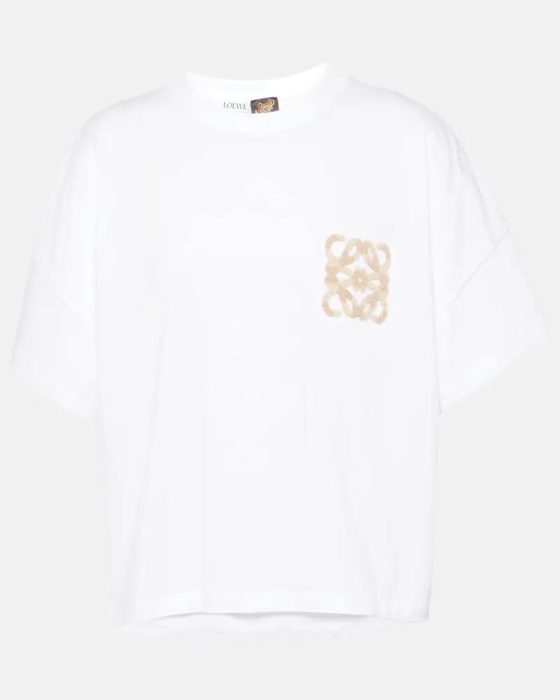 Loewe Paula's Ibiza - T-shirt Anagram in jersey di cotone Bianco