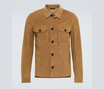 Tom Ford Giacca a camicia in suede Beige