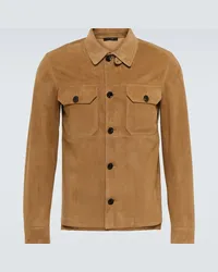 Tom Ford Giacca a camicia in suede Beige