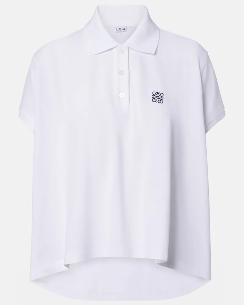 Loewe Polo asimmetrica in piquÃ© di cotone Bianco