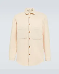 King & Tuckfield Camicia in twill di cotone e lana Beige