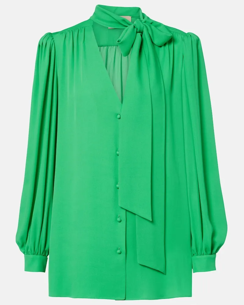 Valentino Garavani Blusa in georgette di seta Verde