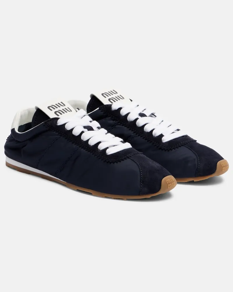Miu Miu Sneakers Plume con suede Blu