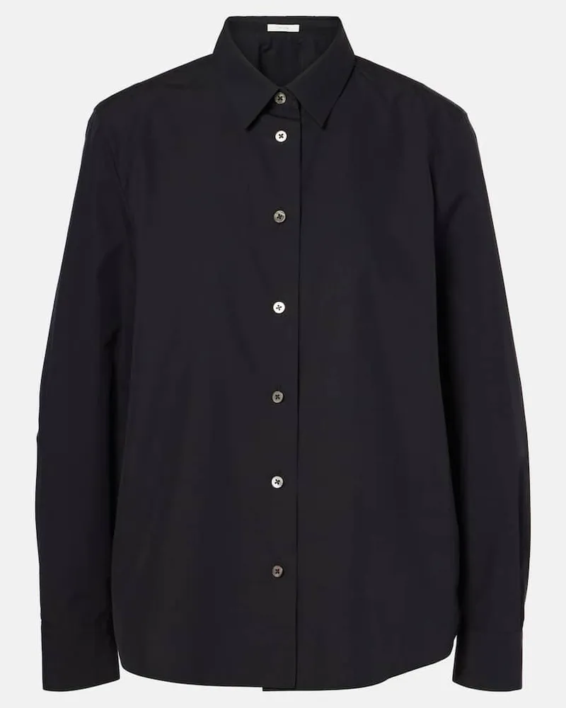 The Row Camicia Sadie in popeline di cotone Nero