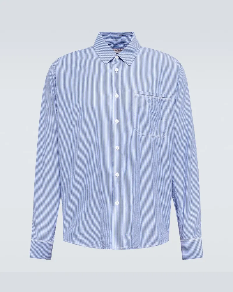Orlebar Brown Camicia Grass Bog in cotone a righe Blu