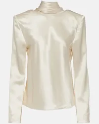 Saint Laurent Top in seta Bianco