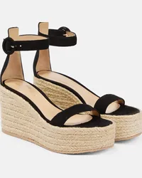 Gianvito Rossi Espadrillas Portofino in suede con zeppa Nero