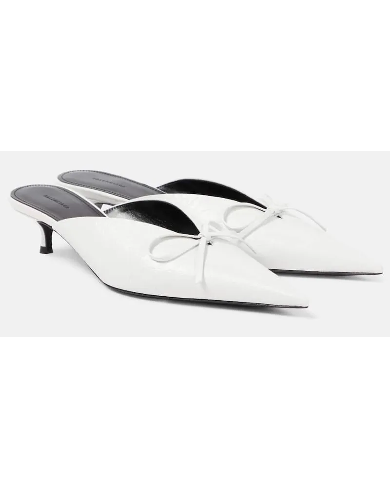 Balenciaga Mules Knife Bow in pelle Bianco