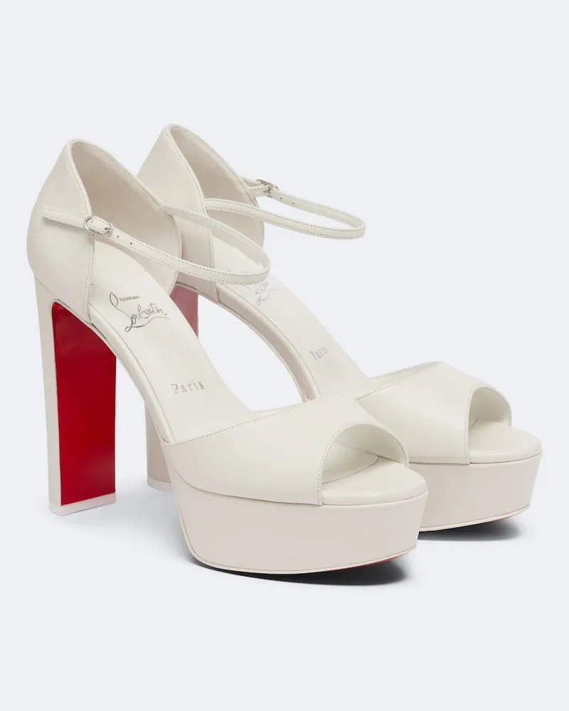 Christian Louboutin Sandali Sandaloo platform in pelle Bianco