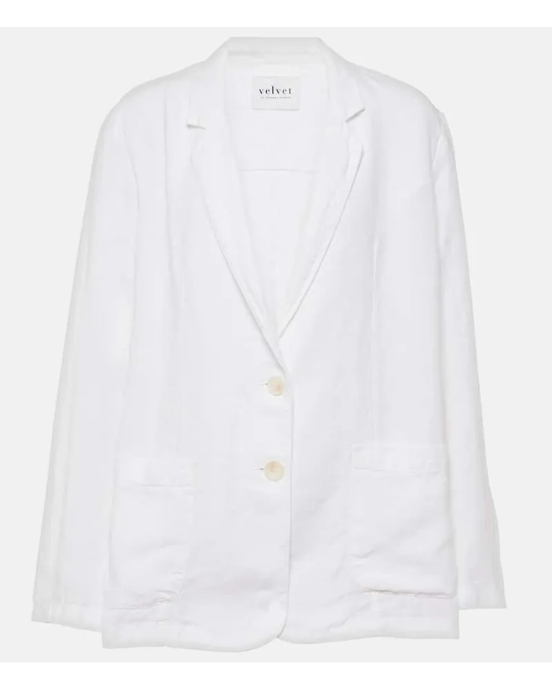 Velvet Blazer Lenny in lino Bianco
