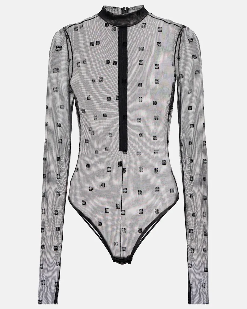 Givenchy Body 4G in maglia di tulle jacquard Nero
