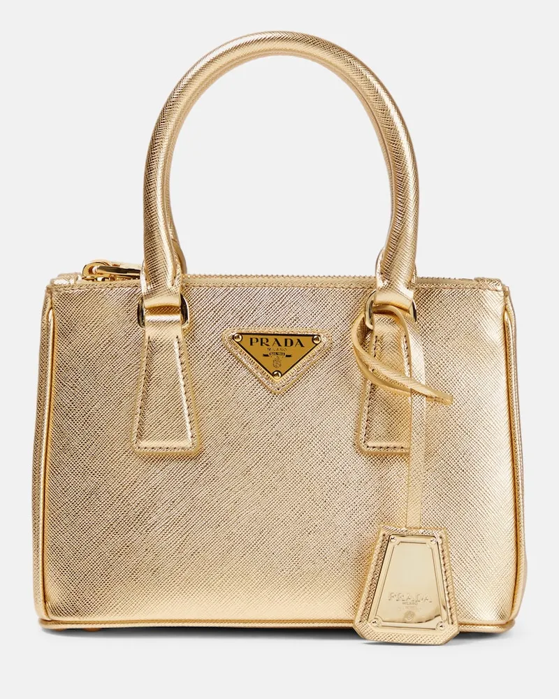 Prada Borsa Galleria Mini in pelle Oro