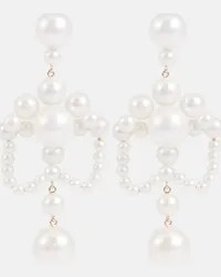 Sophie Bille Brahe Orecchini Grand Chateau de Perles in oro 14kt con perle Bianco