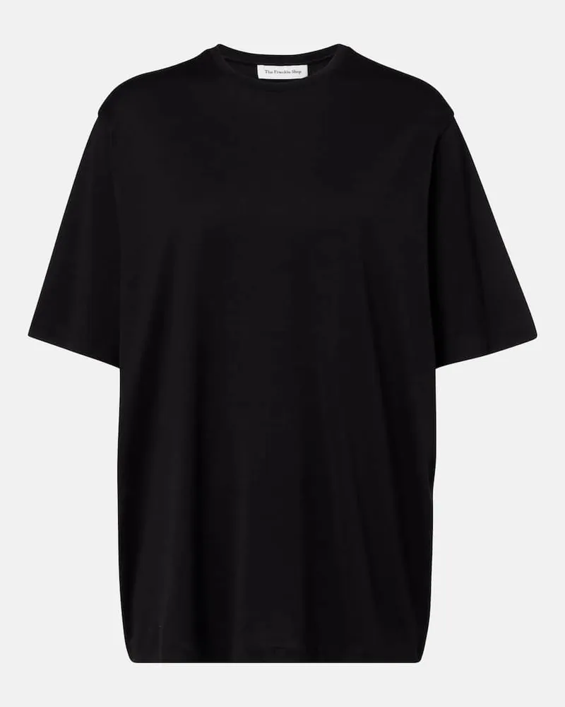 FRANKIE Shop T-shirt Harper in jersey di cotone Nero