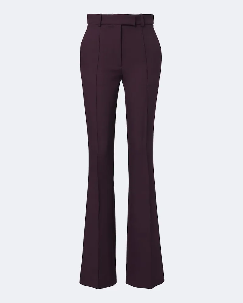 Alex Perry Pantaloni flared in lana vergine Viola