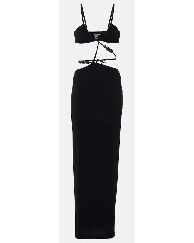 Christopher Esber Abito lungo in jersey con cut-out Nero