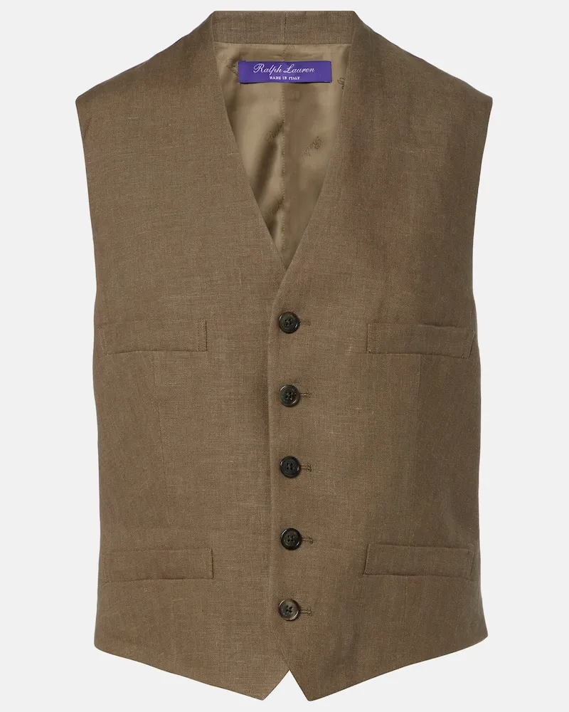 Ralph Lauren Gilet Jaiden in lino Marrone
