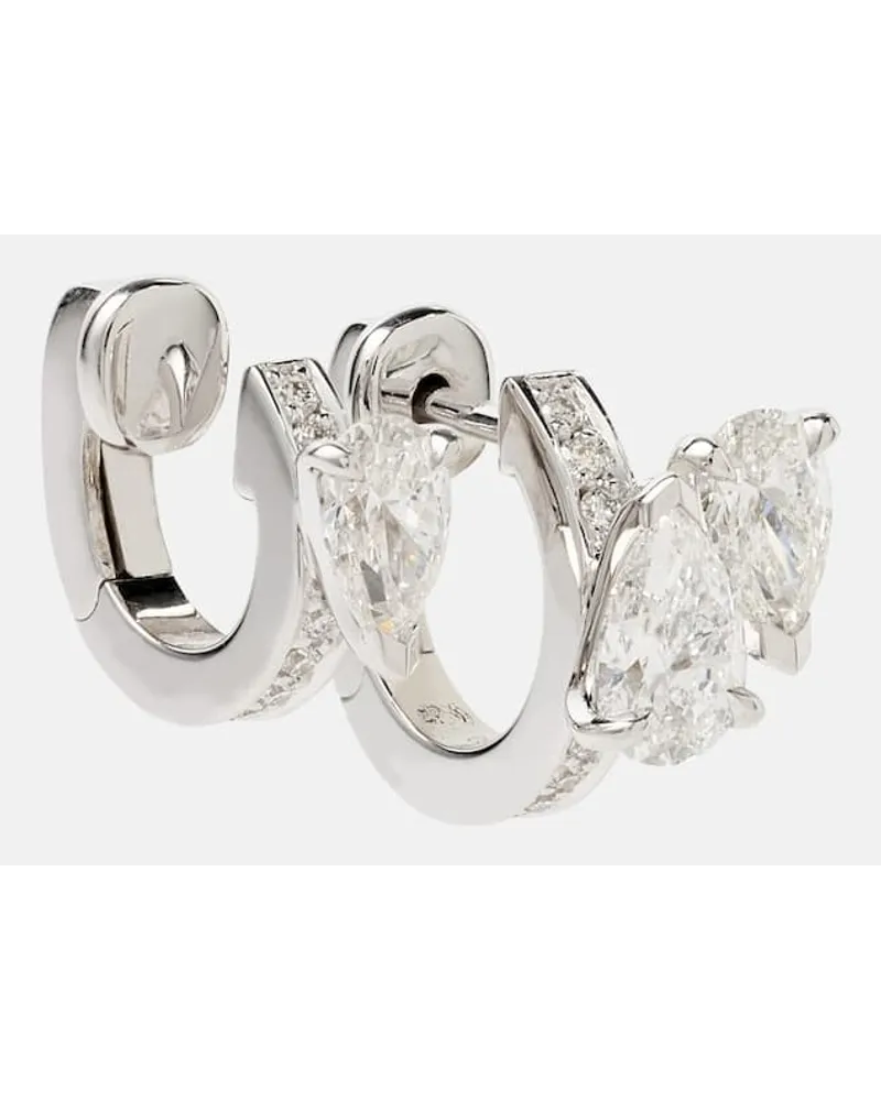 Repossi Orecchino singolo Serti Sur Vide in oro bianco 18kt con diamanti Argento