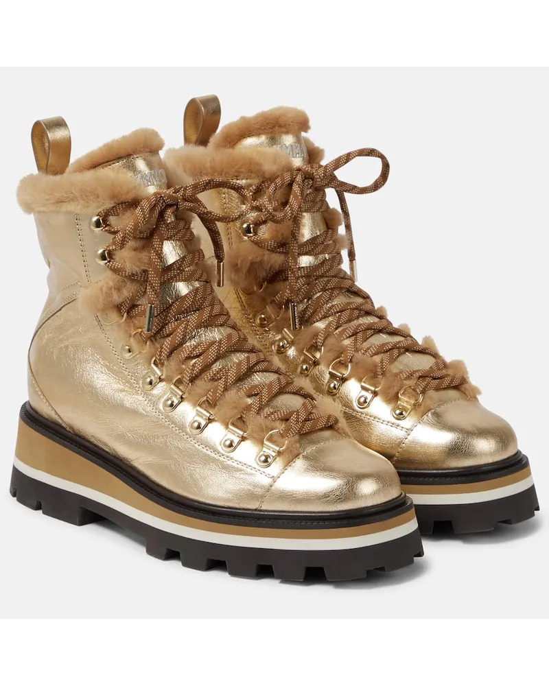 Jimmy Choo Stivaletti Chike in pelle e shearling Oro