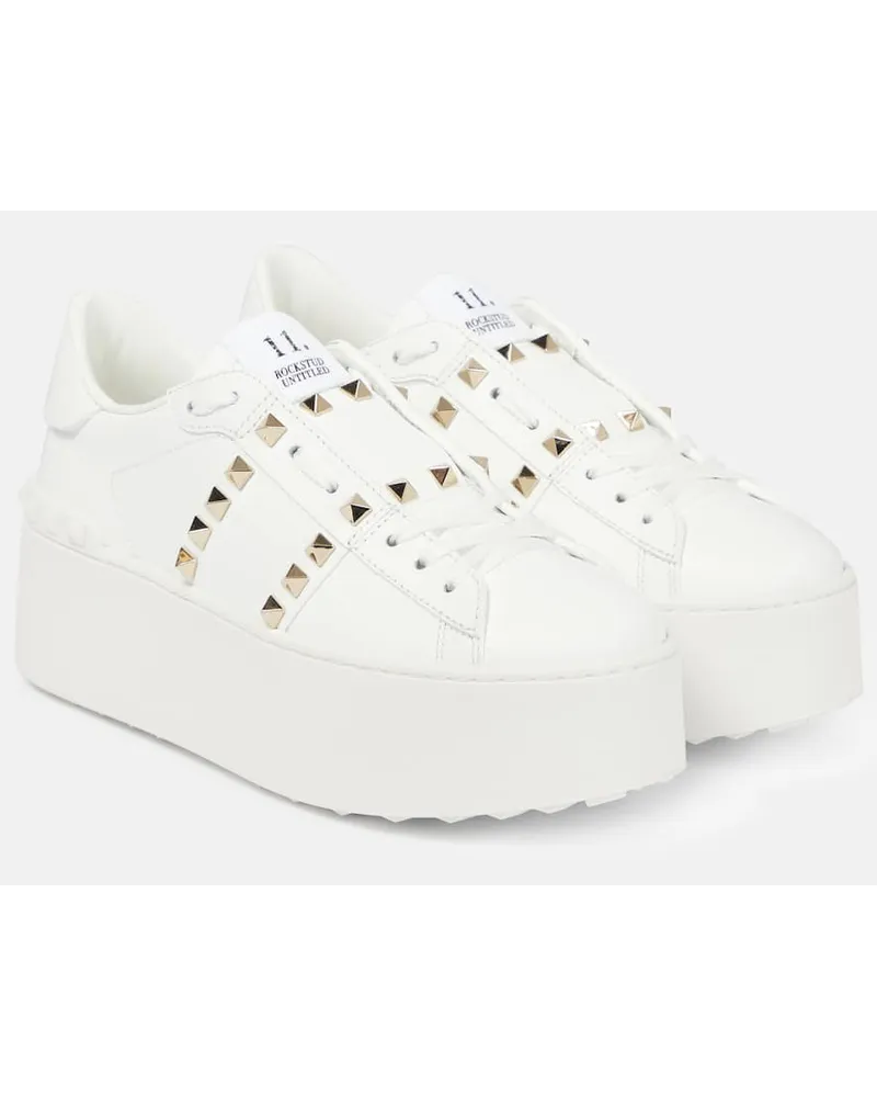 Valentino Garavani Sneakers Rockstud Untitled con platform Bianco