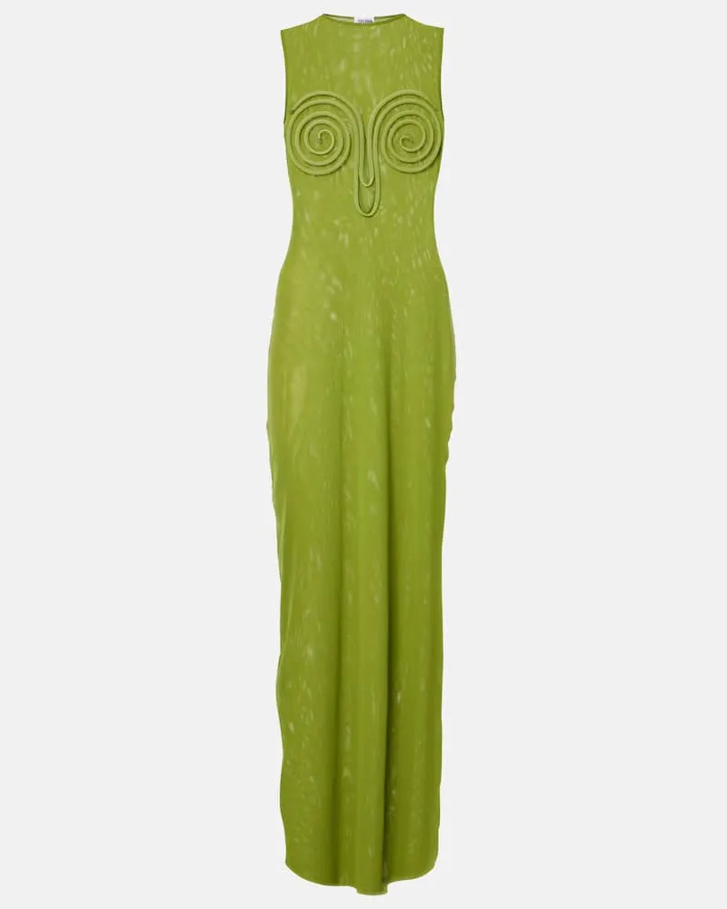Jean Paul Gaultier Abito lungo in mesh Verde