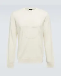 Giorgio Armani Pullover in lana con logo Neutro