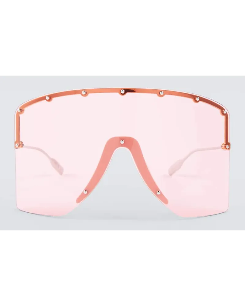 Gucci Occhiali da sole a maschera Rosa