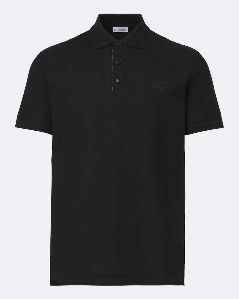 Burberry Polo in piqué di cotone Nero