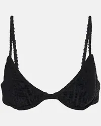 Totême Top bikini a punto smock Nero