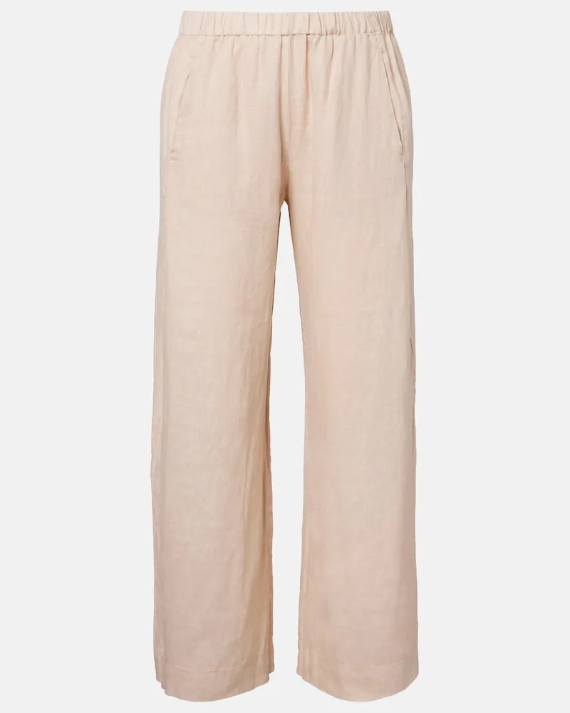 Velvet Pantaloni Lola a gamba larga in lino Rosa