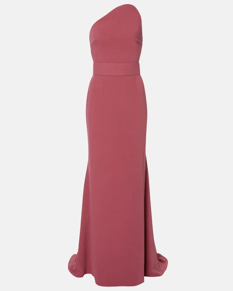 Solace London Abito lungo Seraphina monospalla Rosa