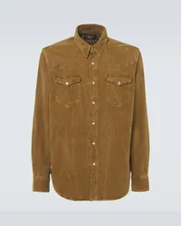 RRL Camicia Buffalo West in velluto di cotone Marrone