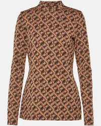 Diane von Furstenberg Top Birdie con stampa Marrone