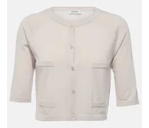 Max Mara Cardigan cropped in lana Bianco