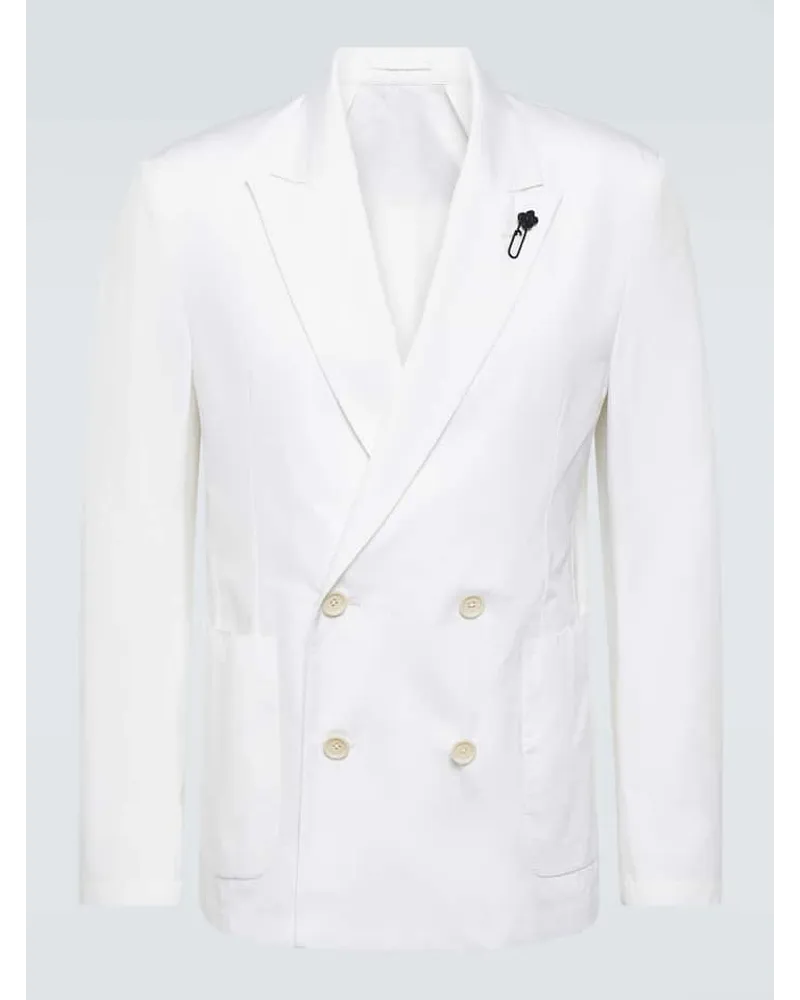 LARDINI Blazer doppiopetto in cotone Bianco