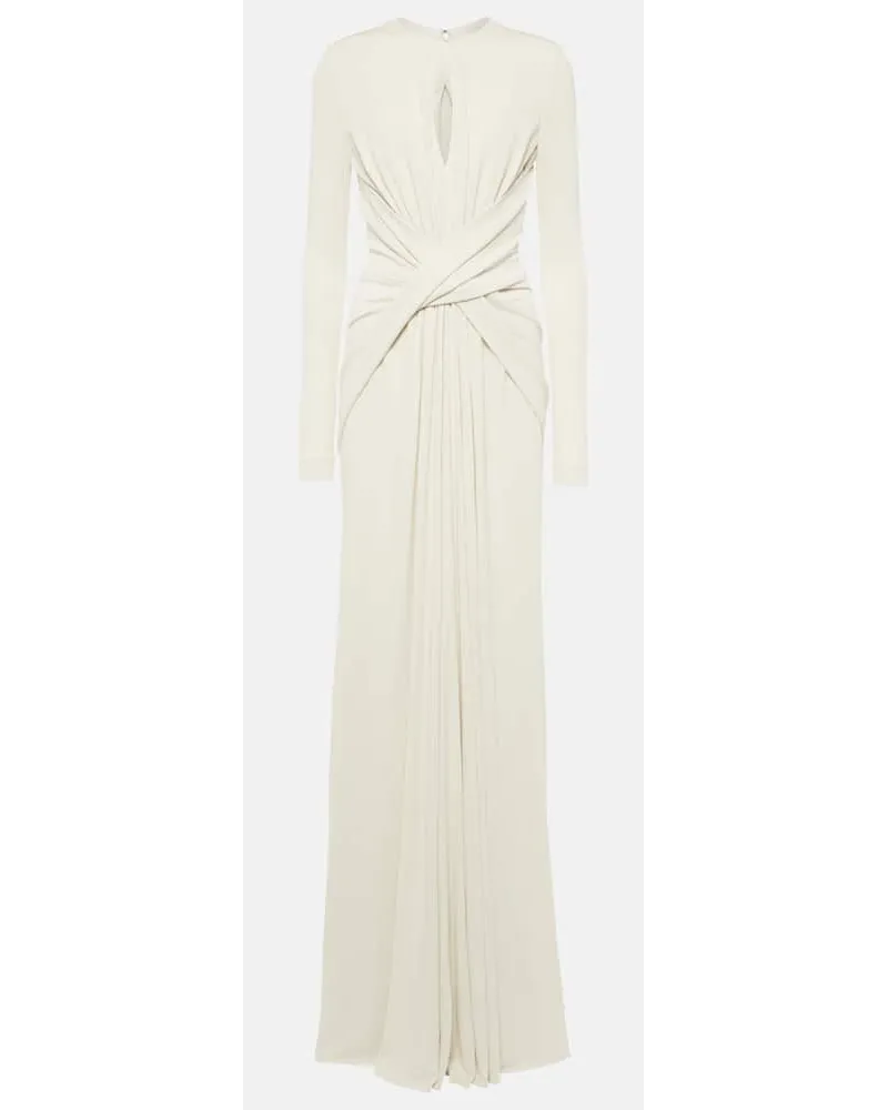 Elie Saab Abito lungo in jersey con cut-out Bianco