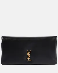 Saint Laurent Portafoglio Calypso Mini in pelle con tracolla Nero