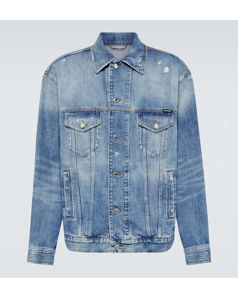 Dolce & Gabbana Giacca di jeans distressed Blu