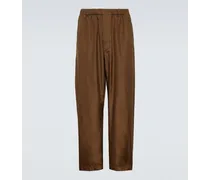 Pantaloni regular in seta