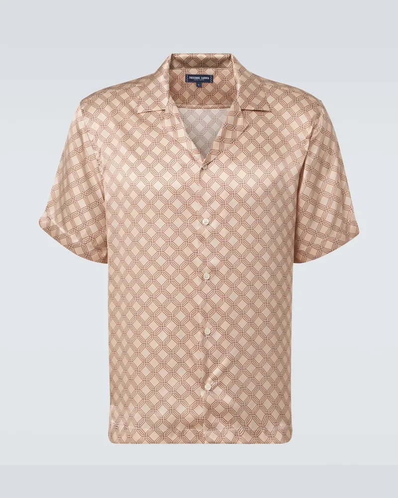 Frescobol Carioca Camicia bowling Roberto in seta Arancione