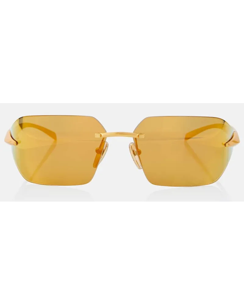 Prada Occhiali da sole squadrati Oro