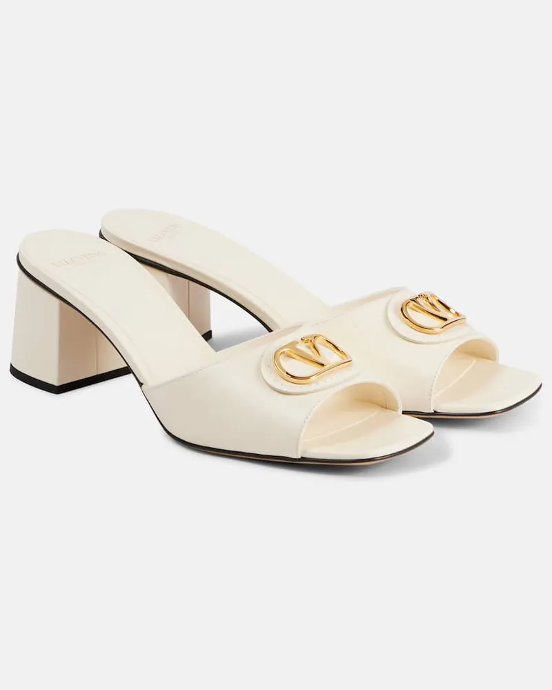 Valentino Garavani Mules VLogo in pelle Bianco