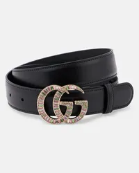 Gucci Cintura GG Marmont con cristalli Nero